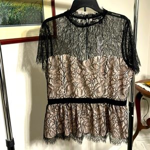 NWT - White House Black Market - Black Lace Women’s Top